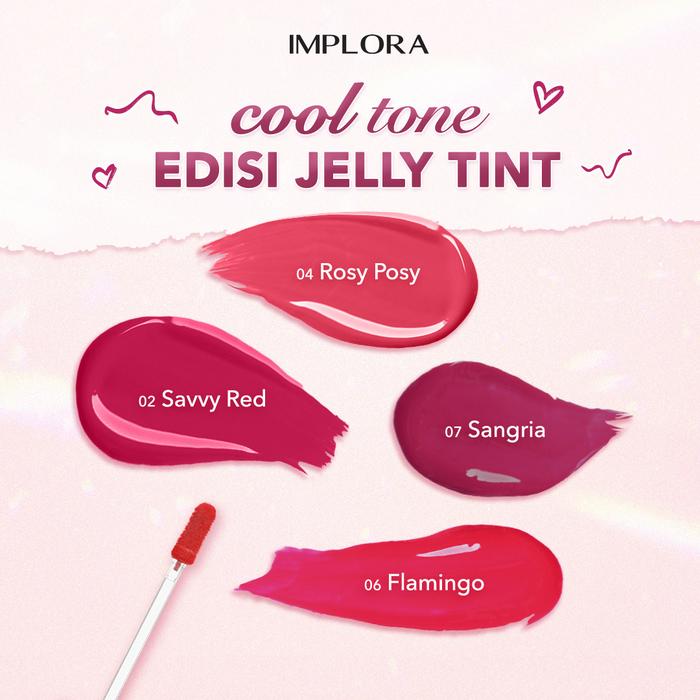 Gambar [70K FOR 5 pcs] Implora Jelly Tint Liptint Gloss Lasting - Cool Tone dari Implora Cosmetics_NEW undefined Tokopedia