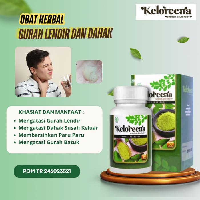 Gambar Keloreena - Obat Gurah Lendir dan Dahak, Paru-Paru Kotor, dan Batuk - 50 & 100 Kapsul - 50 Kapsul dari Kurniawati Herbal undefined Tokopedia