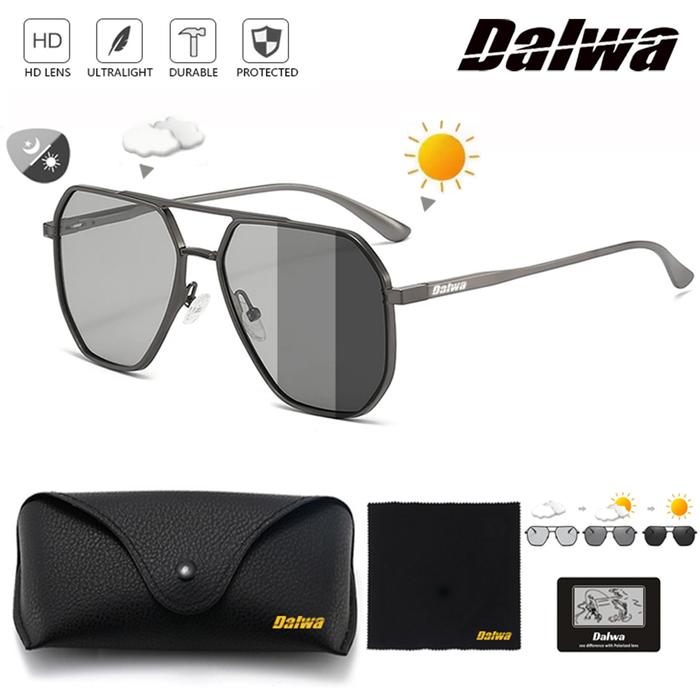 Gambar [Material Rocket] Kacamata Hitam Photochromic Polarized Dalwa untuk Nyetir Pria - Lensa Fleksibel, UV400, Anti Silau, Cocok untuk Hiking, Fishing & Olahraga Outdoor, Unisex sunglasses, Fashion Eyewear - Packet Photochromic dari Dalwa ID undefined Tokopedia
