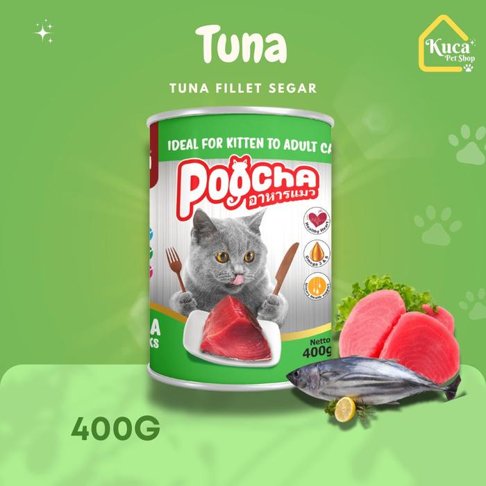 Gambar POOCHA Makanan Kucing Basah Kaleng 400 gram Cat Wet Food Pocha Makanan Kucing Kaleng Kitten Adult - Poocha Klg Tuna dari Kuca Petshop undefined Tokopedia