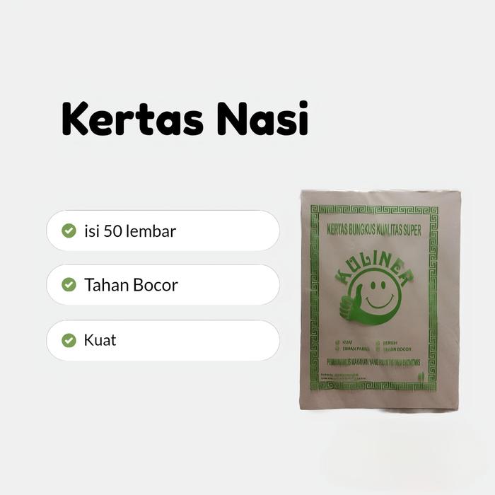 Gambar Kertas Nasi Coklat Warteg isi 50 Lembar Kertas Pembungkus Nasi ukuran 27cm x 36cm dari bubbledrinkplast undefined Tokopedia