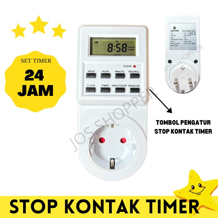 Gambar STOP KONTAK TIMER 24 JAM HIGH QUALITY TIMER LISTRIK DIGITAL ANALOG COLOKAN LISTRIK TIMER DEXICON - DIGITAL dari JosShopper undefined Tokopedia