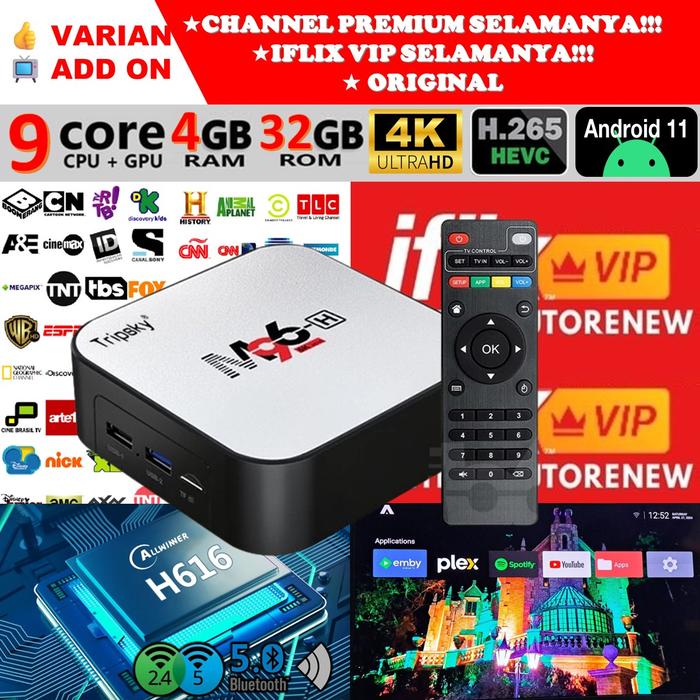 Gambar STB Android 14 Smart TV Box Android H96 MAX M9 Voice Remote Ram 8GB Rom 128GB 8/128 8K Rockchip RK3576 Octa Core Wifi 6 Bluetooth Unlock Full Channel TV Iflix Tanpa Bayar Bulanan GRATIS - STB 01, Tanpa Paket TV dari TERAS BARANG 88 undefined Tokopedia