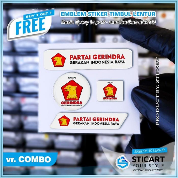 Gambar EMBLEM PARTAI GERINDRA TIMBUL STIKER MOTOR COMBO 3D EMBLEM TIMBUL LENTUR dari PTGROSIR LAMPUMOBIL TERRBARRRU undefined Tokopedia