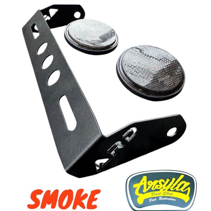 Gambar Bracket breket Dudukan Plat Nomor Spakbor Belakang Variasi Set Mata Kucing Universal Semua motor - smoke dari arsyla part shop undefined Tokopedia