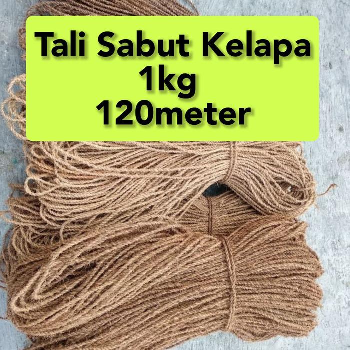 Gambar Tali Ijuk Hitam Aren untuk Tali Bambu, Gazebo, Saung Tali Proyek dan Tiang Tali Saung Tali sabut Kelapa - Tali Sabut Kelapa 120 meter dari Produsen Kerajinan Umkm undefined Tokopedia
