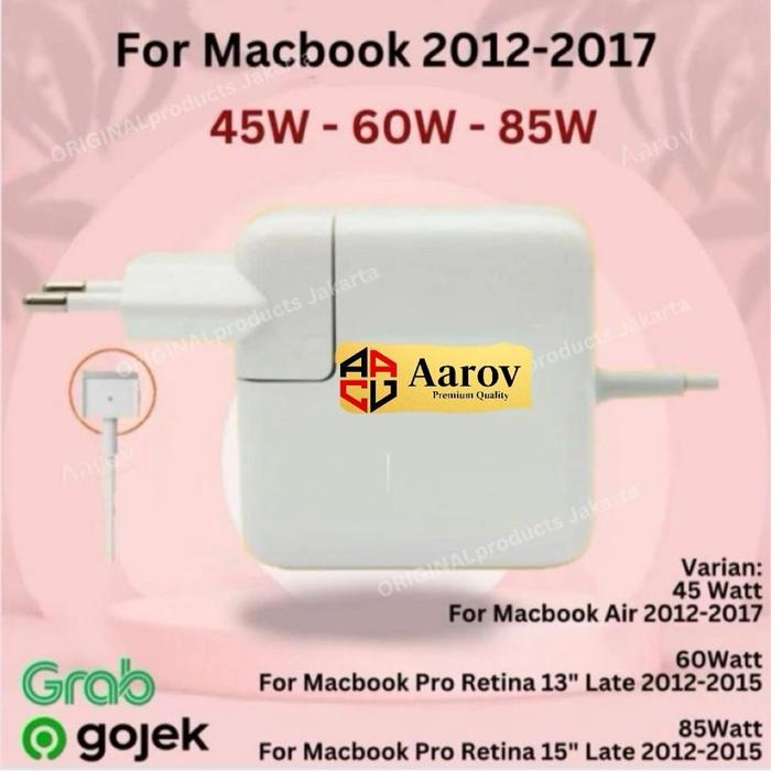 CHARGER Magsafe Macbook 60W Pro Air Adapter Adaptor 45 60 Watt 13 inch  Computer Laptop AAROV GARANSI Bln, 85 WATT