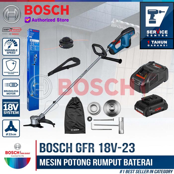Gambar Bosch Mesin Potong Rumput Baterai GFR 18V-23 Grass Trimmer Cordless 18 Volt SET Procore 4 AH - 1 Baterai dari Bosch Tools Authorized BTS undefined Tokopedia