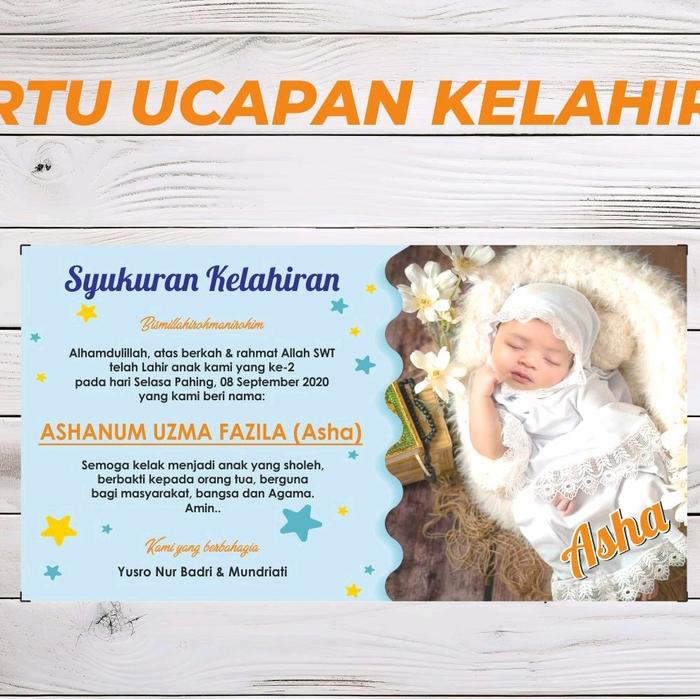 Gambar KARTU TASYAKURAN AQIQAH/ KELAHIRAN ANAK  (Isi 50pcs) dari oscar galery undefined Tokopedia