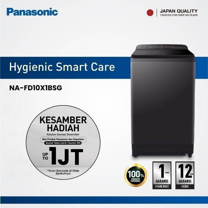 Gambar Panasonic NA-FD10X1BSG Mesin Cuci Inverter Top Loading [Soft Closing] [10 Kg] - Hitam Silver dari Panasonic Indonesia undefined Tokopedia