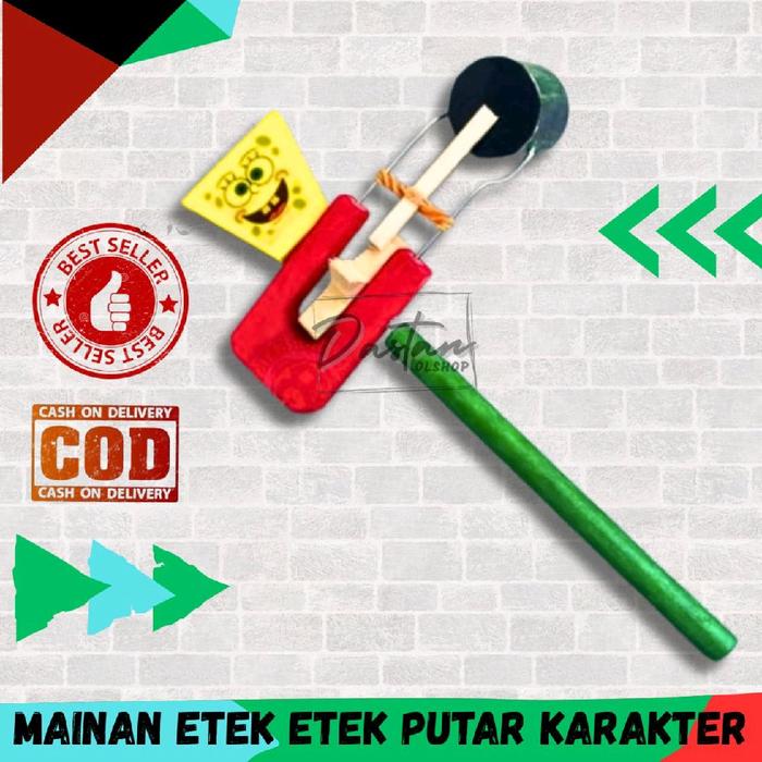 Gambar Mainan Tradisional Anak Etek Etek putar Kayu Model  karakter Spongebob Mainan Jadul Best Seller Toys dari Dastan olshop undefined Tokopedia