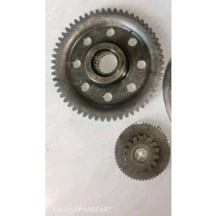 Gambar Gigi penghantar double stater satria Fu 4 tak ori bawaan motor dari Fauji sparepart_NEW undefined Tokopedia