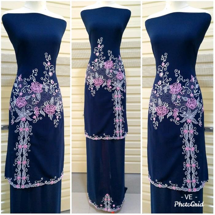 Gambar Bahan baju kurung bakal baju bordir Bukittinggi Wanita Setelan - Navy, Dewasa dari olive sulaman Bukittinggi undefined Tokopedia