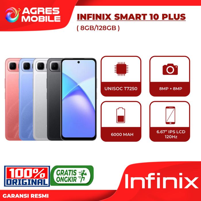 Gambar INFINIX SMART 10 PLUS ( 8GB/128GB ) GARANSI RESMI - NON BUNDLE, BLUE dari AGRES MOBILE STORE undefined Tokopedia