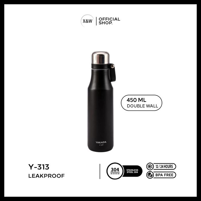 Gambar X&W Botol Minum Thermos Y-313 Vacuum Flask 450ml with Handle Strap - Black dari X&W undefined Tokopedia