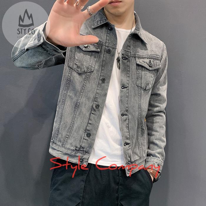 Gambar Jaket Denim Jeans Polos GreySnow style co || jaket Denim Slim pria Korea Style || Retro denim katun tebal || jaket denim hangat musim gugur dan dingin - Polos Abu, M dari Style Company undefined Tokopedia