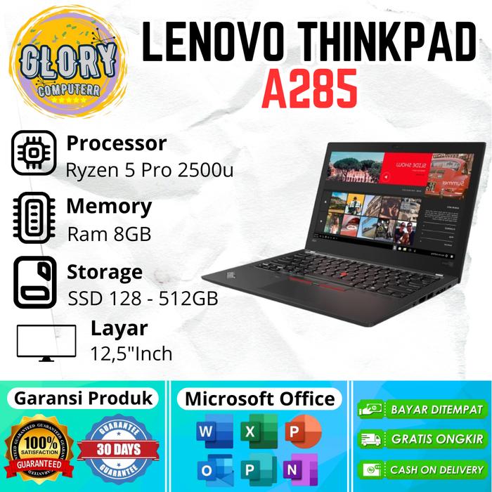Jual Laptop Lenovo Thinkpad A285 Ryzen 5 Pro Ram 8GB SSD 128GB