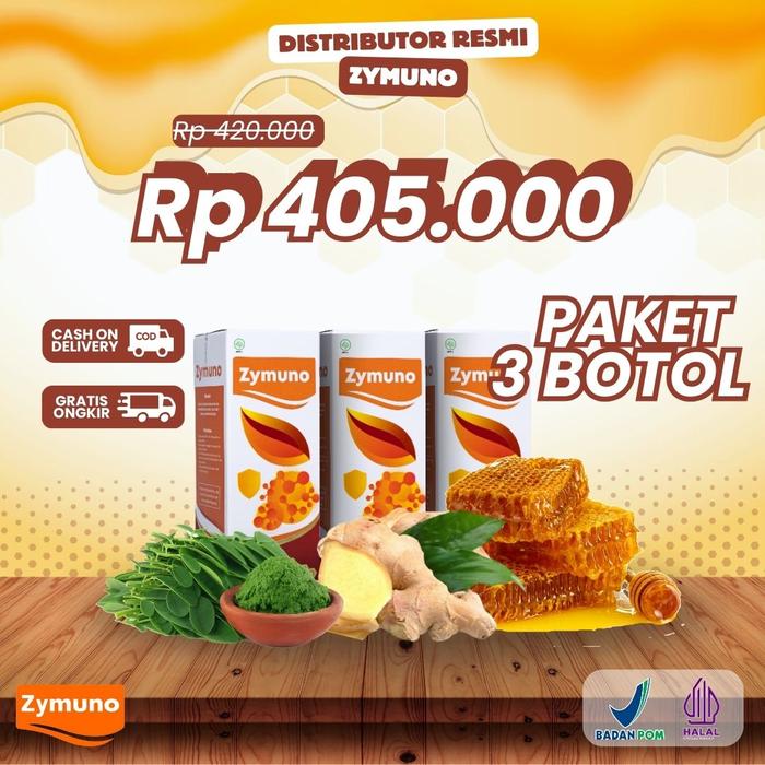 Gambar Zymuno Madu Original 3 Botol Bpom Halal Honey Syrup Herbal dari Zymuno Ind undefined Tokopedia