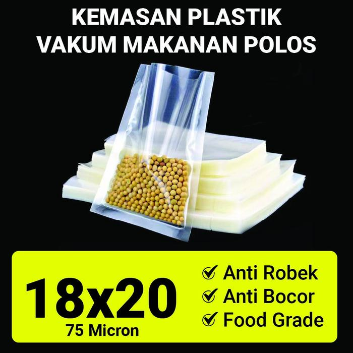 Gambar Kemasan Plastik Vakum Makanan Polos 75 micron 18 X 20 cm 100 Pcs Vacuum Bag Frozen Food dari Kemasan Afentura 2 undefined Tokopedia