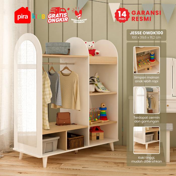 Gambar Pira Kids - Jesse OWDK100 Rak Baju dan Aksesoris Anak / Lemari Baju Anak - White SM - Pro Oak dari PIRA undefined Tokopedia
