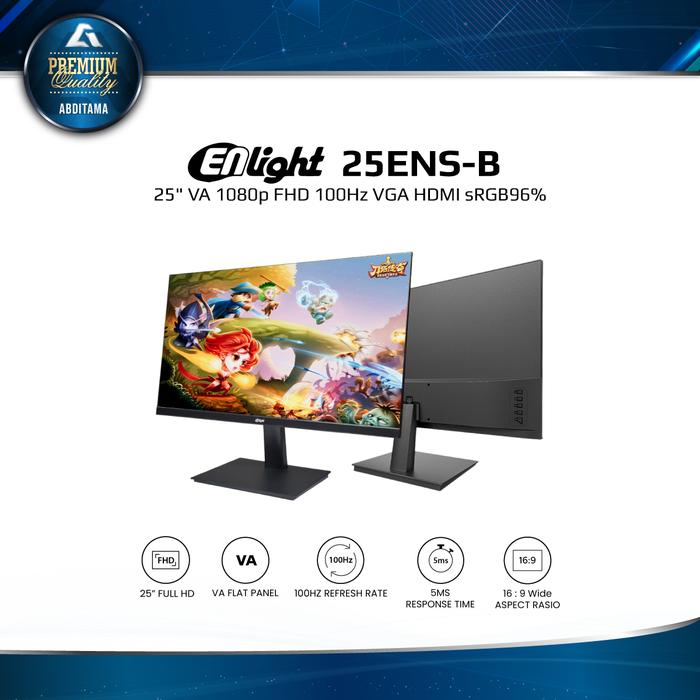 Gambar Monitor LED Enlight 25ENS-B 25" VA 1080p FHD 100Hz VGA HDMI sRGB96% Designed for Productivity and Everyday Ese Wide Viewing Angles Accurate Color Reproduction, and a Sleek, Minimal Design Reader Mode Reduce Eye Strain During Long Use - 25ENS-B dari Abditama Official undefined Tokopedia