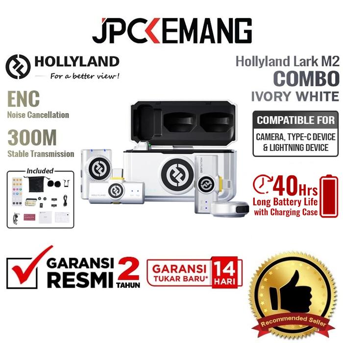 Gambar Hollyland Lark M2 Combo Type C Lightning Duo Wireless Microphone Dual Mic Camera HP Garansi Resmi - Combo White dari JPC Kemang undefined Tokopedia