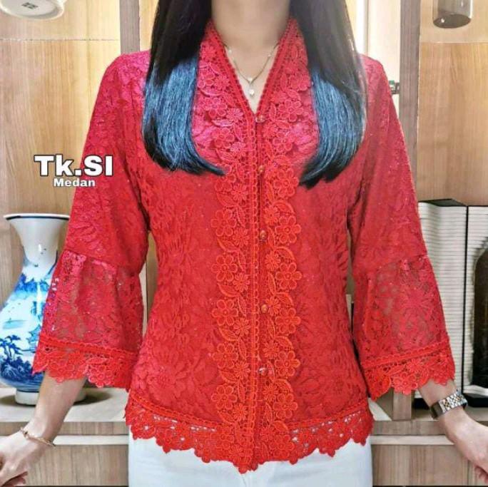 Gambar Atasan brokat/brokat elghana/blouse brokat terompet - Fusia, 4L LD 108-112 dari lela olshop fashion undefined 4 Tokopedia
