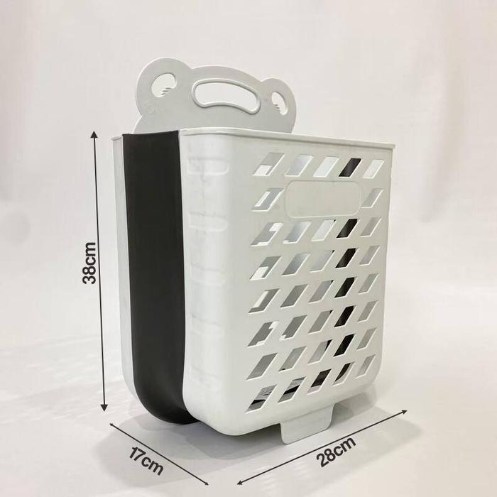 Gambar Dejavu Keranjang Laundry Lipat Bisa Gantung Bahan Plastik Kokoh Tempat Pakaian Kotor HSB808 - Kecil Abu dari Dejavu_NEW undefined Tokopedia