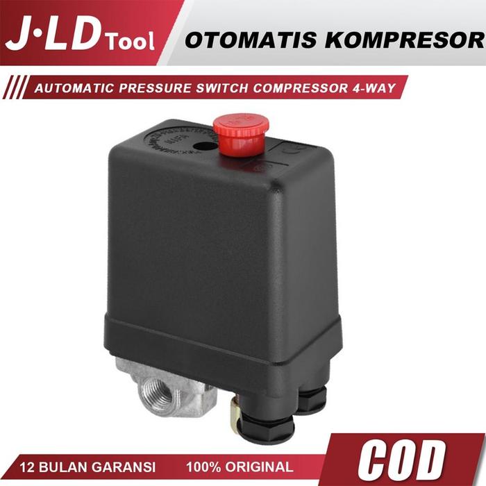 Gambar JLD Otomatis Kompresor Angin 4-Lubang Automatic Pressure Switch Compressor 4 Way Drat 1/4" Merah Plastik Kontrol Otomatis Hemat Energi Listrik - Otomatis Kompresor Angin dari JLD Power Tools undefined Tokopedia