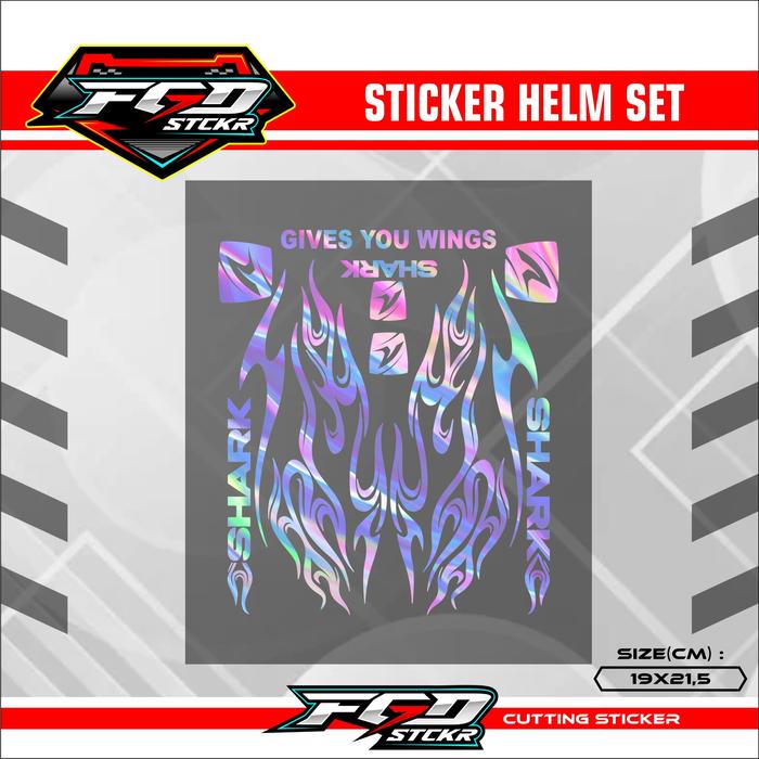 Gambar STIKER HELM - CUTTING STIKER FLAME SET UNTUK HELM (PREMIUM+TERMURAH) - Hologram dari FGD Sticker undefined Tokopedia