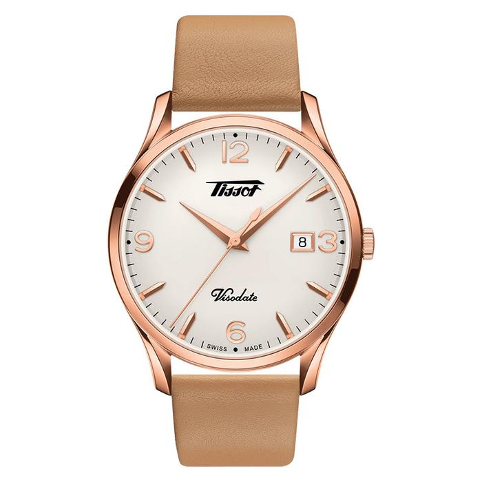 Gambar Jam Tangan Pria Tissot Heritage T118.410.36.277.01 Visodate Men Silver Opalin Dial Light Brown Leather Strap dari Machtwatch Indonesia undefined Tokopedia