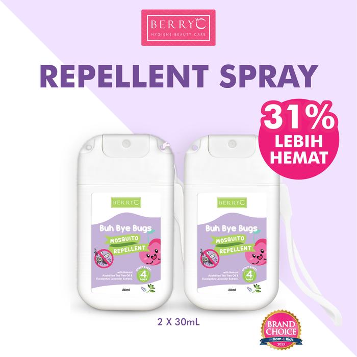 Gambar BerryC Buh Bye Bugs 100ml - Spray Anti Nyamuk Anak - Dewasa No DEET Mosquito & Insect Repellent - 30ML x2 dari Natural Family Care Kota Administrasi Jakarta Utara Tokopedia