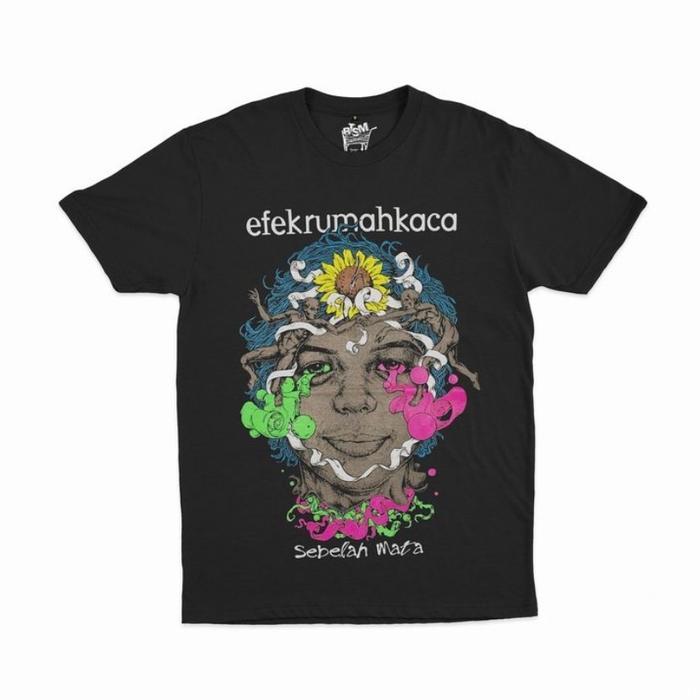 Gambar Kaos T-Shirt BAND EFEK RUMAH KACA-SEBELAH MATA Distro Katun Combed 24s Pria Wanita Nyaman - Hitam, S dari Hope And Heaven Works undefined Tokopedia