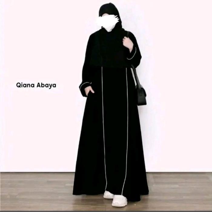Gambar New Collection || Gamis Qiana Terbaru || Abaya Hitam Turkey Premium Arabian Bahan Crinkle Air Flow Abaya List Putih Dress Maxi Termurah Lebaran 2024 Series Kekinian Busui Muslim Wanita Syari Mewah Umroh Dress Dewasa Basic Turki Bordir Airflow - S, HITAM dari Latahzan collection undefined Tokopedia