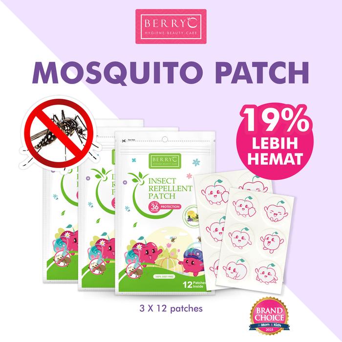 Gambar BerryC Insect Mosquito Repellent Patch Box 84pcs - Stiker Anti Nyamuk Anak Bayi Alami No DEET - 3 Pack dari BerryC Indonesia undefined Tokopedia