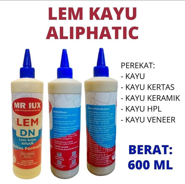 Gambar Lem kayu ALIFATIK DN MR LUX 600 Gram Lengket Cepat Kering dari Toko Ika Kimia Sari undefined Tokopedia
