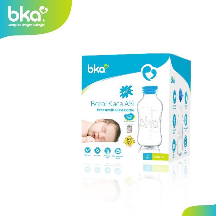 Gambar [FLASH SALE] Botol Kaca Asi BKA  isi 4 - Memiliki Ijin Edar Kemenkes RI - Penyimpanan ASI Bayi Hemat - Botol ASI Kaca anti Tumpah - Isi 4 Pcs, 100ml dari BKA Official_NEW undefined Tokopedia