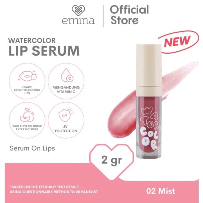 Gambar Emina Watercolor Lip Serum 2g / Serum Bibir - 02 Mist dari Tanina 0fficial undefined Tokopedia