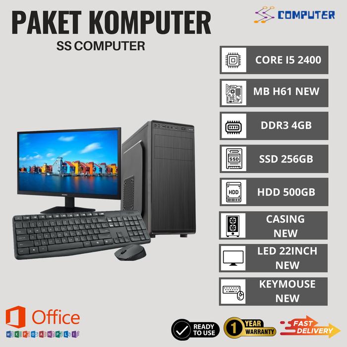 Jual PAKET PC CPU KOMPUTER RAKITAN CORE I5 2400 RAM DDR3 4GB SSD