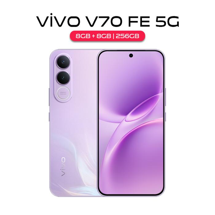 Gambar Hp Vivo V70 FE 5G 8/256GB 12/256GB RAM 12GB+12GB Extended ROM 256GB Garansi Resmi Handphone Terbaru - V70 FE 8/256 Purple, Full Set bawaan dari Aurora Mall Phone Kota Administrasi Jakarta Utara Tokopedia