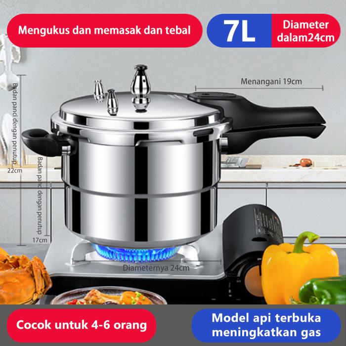 Gambar Pestie panci presto Kompor tekanan tahan ledakan kapasitas besar anti lengket dari paduan aluminium3L 4L 5L 7L 9L 11L - 7L dari IMAS HADIJAHs undefined Tokopedia