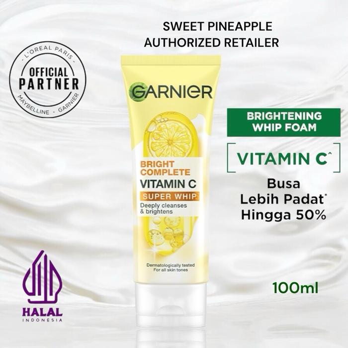 Gambar Garnier Bright Complete Vitamin C Super Whip Foam - 100ml BESAR dari Sweet Pineapple @ undefined Tokopedia