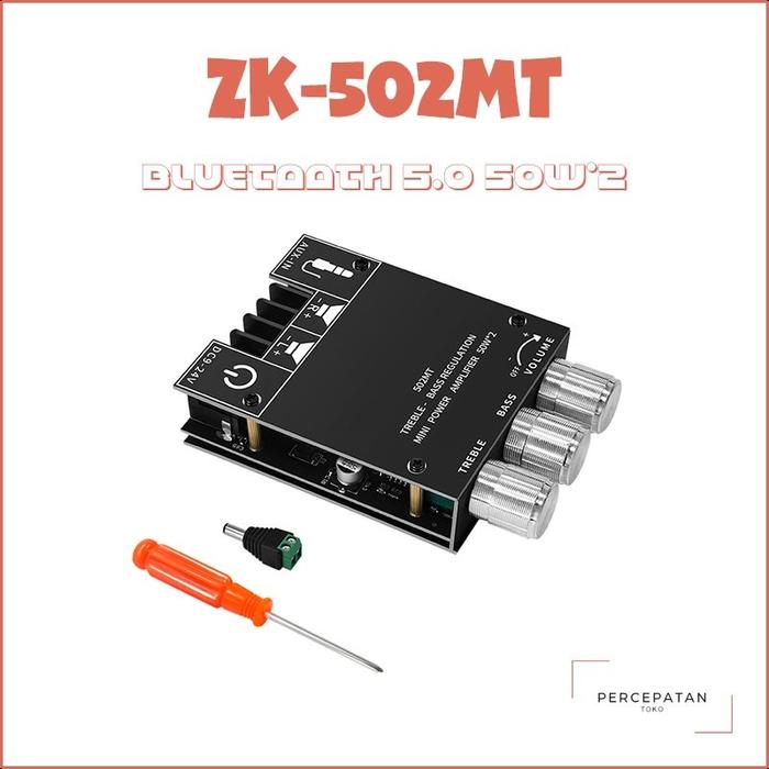 Gambar 【Indonesia】ZK-502MT 2.0 Stereo Bluetooth Audio Digital HIFI Power Amplifier Papan Modul 50W * 2 Penyesuaian Bass Tinggi - ZK-502MT dari SlENWlNY undefined Tokopedia