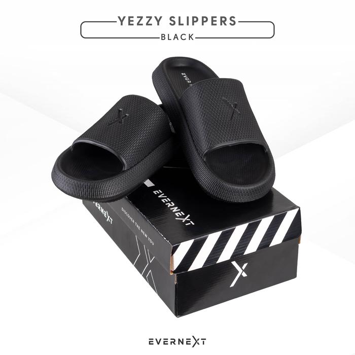 Gambar EVERNEXT APPAREL - Sandal Selop Pria Wanita Sandal Yezzy Slip On Sandal Slippers  Slide Distro Pria Terbaru - BLACK, 40 dari EVERNEXT APPAREL Kota Tangerang Tokopedia