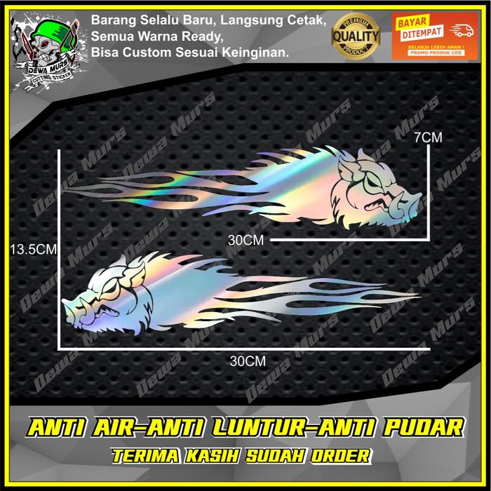 Gambar Cutting Sticker TRIBAL KEPALA BABI HUTAN SEPASANG (KANAN KIRI) Cocok Untuk Motor Dan Mobil - HOLOGRAM, L30cmXT13.5cm dari DewaMurs undefined Tokopedia