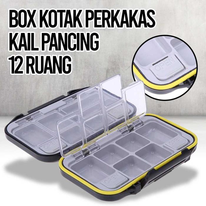 Gambar COD Tas Box Kotak Tempat Penyimpanan Peralatan Kail Aksesoris Pancing Memancing Lengkap 12 Slot LIXADA - Hitam dari AEP STORE_NEW undefined Tokopedia