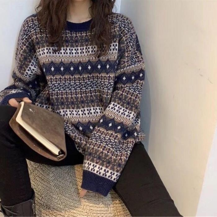 Gambar Fluor inc - Sweater Rajut Wanita Blouse Elisa Jumbo Oversize Premium / Cardigan Rajut Wanita Oversize / Sweater Rajut Motif Korea Style / Blouse Wanita / Crewneck Rajut Terbaru - Navy dari Fleor.inc undefined Tokopedia