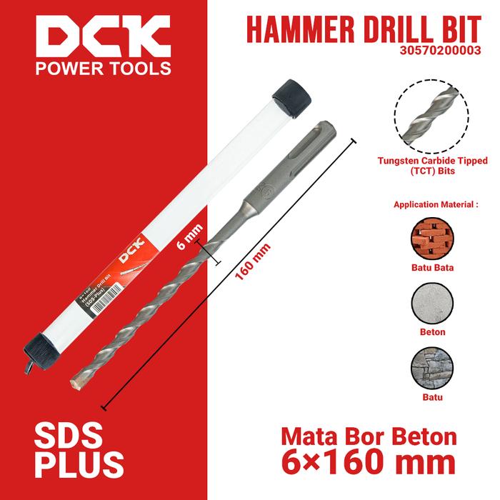 Gambar DCK Hammer Drill Bit (SDS-plus) / Mata Bor Beton 6, 8, 10, 12, 14, 16, 18, 20, 22, 25 mm - 6×160 mm dari DCK Power Tools Indonesia Kota Administrasi Jakarta Barat Tokopedia