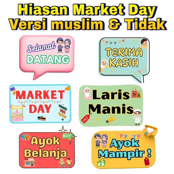 Gambar Hiasan Market Day / Photo Props Market Day / Aksesoris Market Day / Acc Market Day isi 6 - muslim dari Radhika.bdg undefined Tokopedia