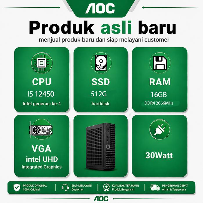 Promo AOC MOSS M3 PC N150 Gaming Full Set ITX//Mini Komputer Desktop ...